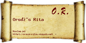 Orsós Rita névjegykártya