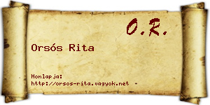 Orsós Rita névjegykártya