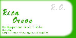 rita orsos business card